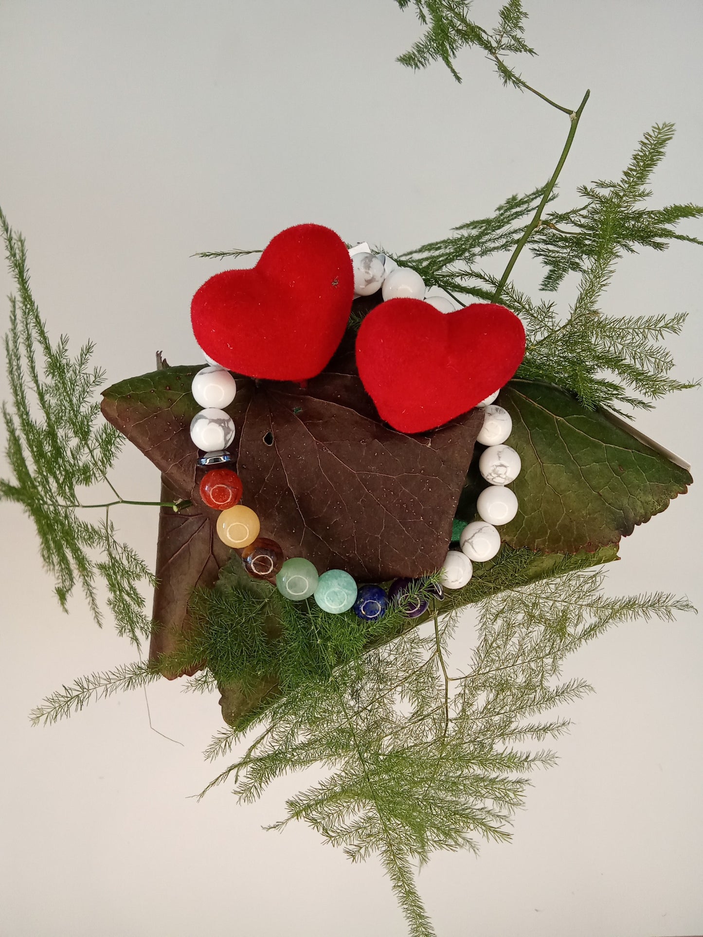Bracelet 7 Chakras + Howlite Blanche