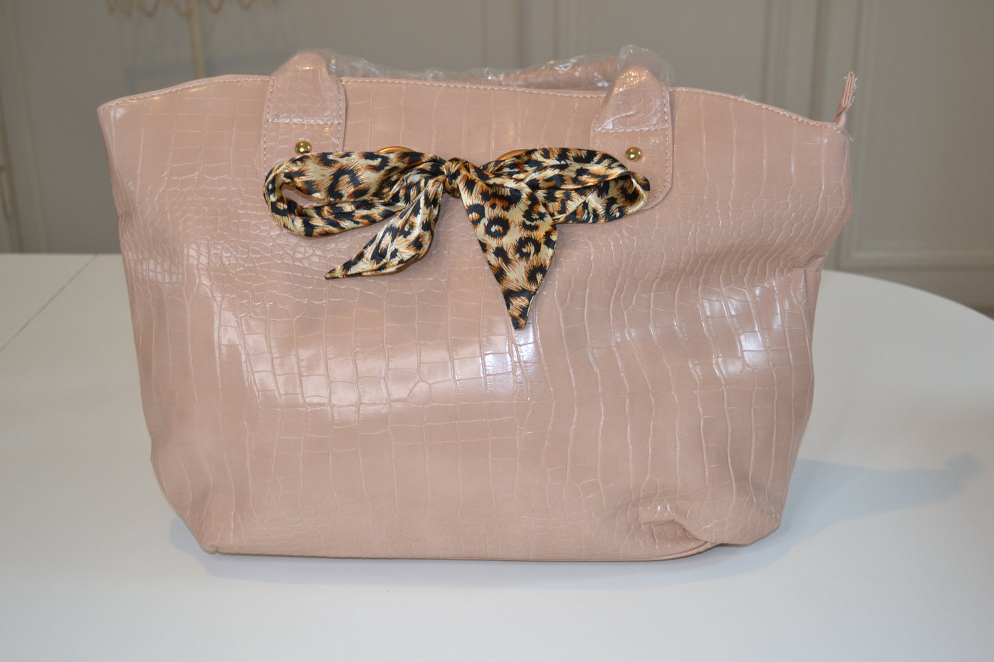 Sac à main simili cuir Rose vernis