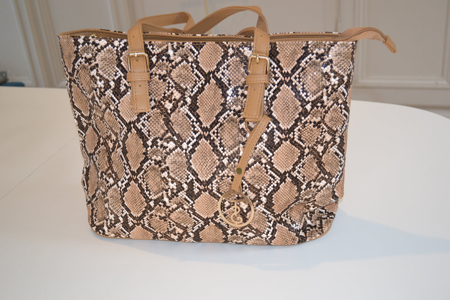 Sac à main simili cuir vernis peau de serpent
