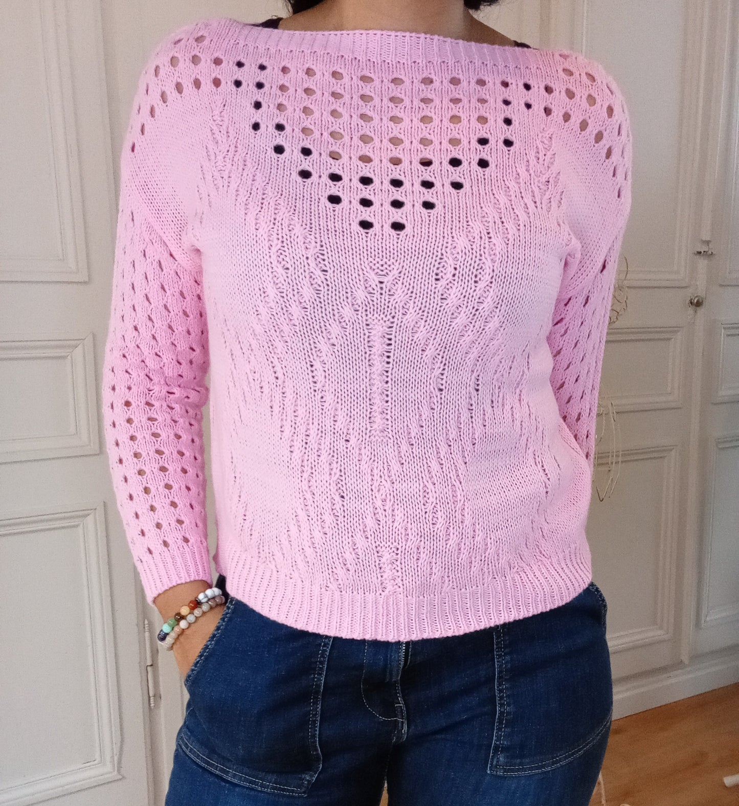Pull Ajouré Rose