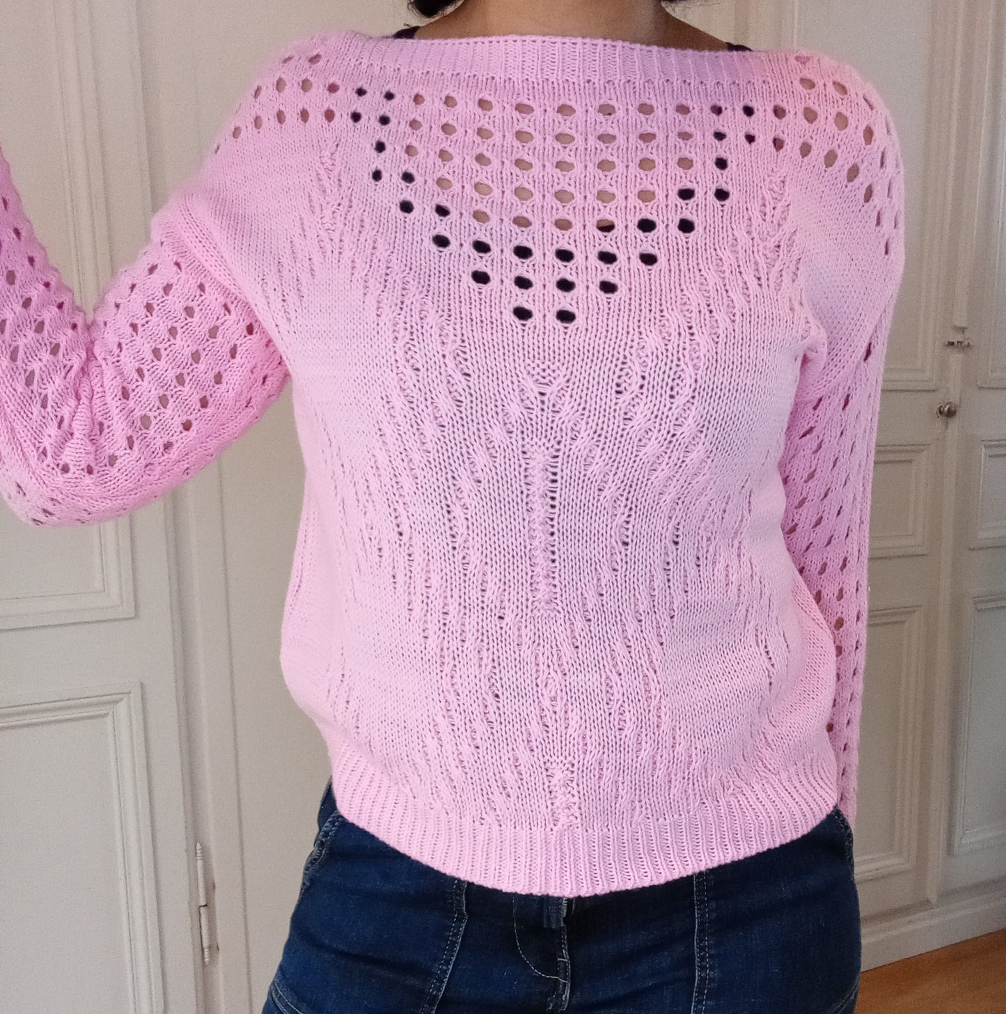 Pull Ajouré Rose