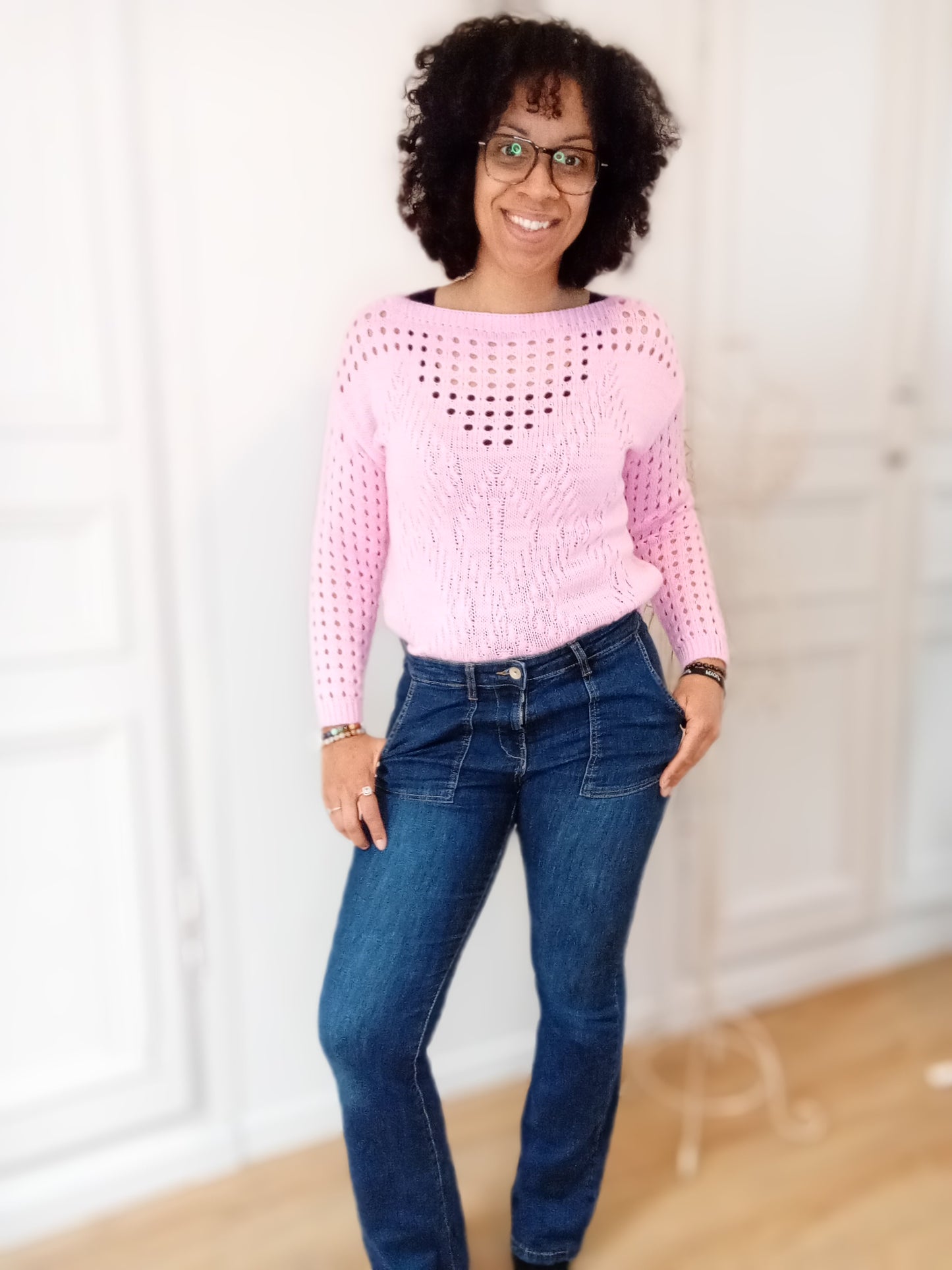 Pull Ajouré Rose