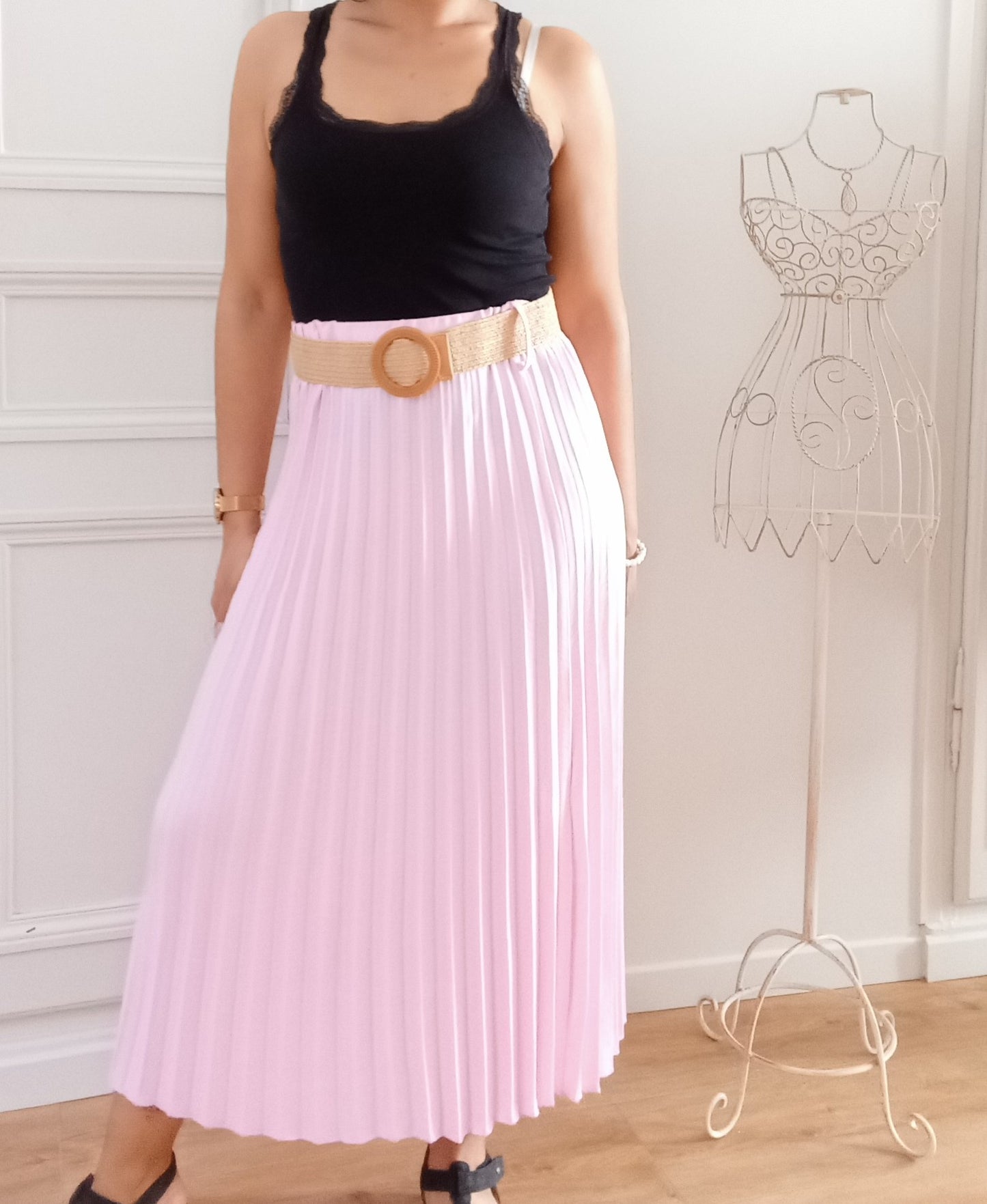 Jupe Plissée Rose + ceinture