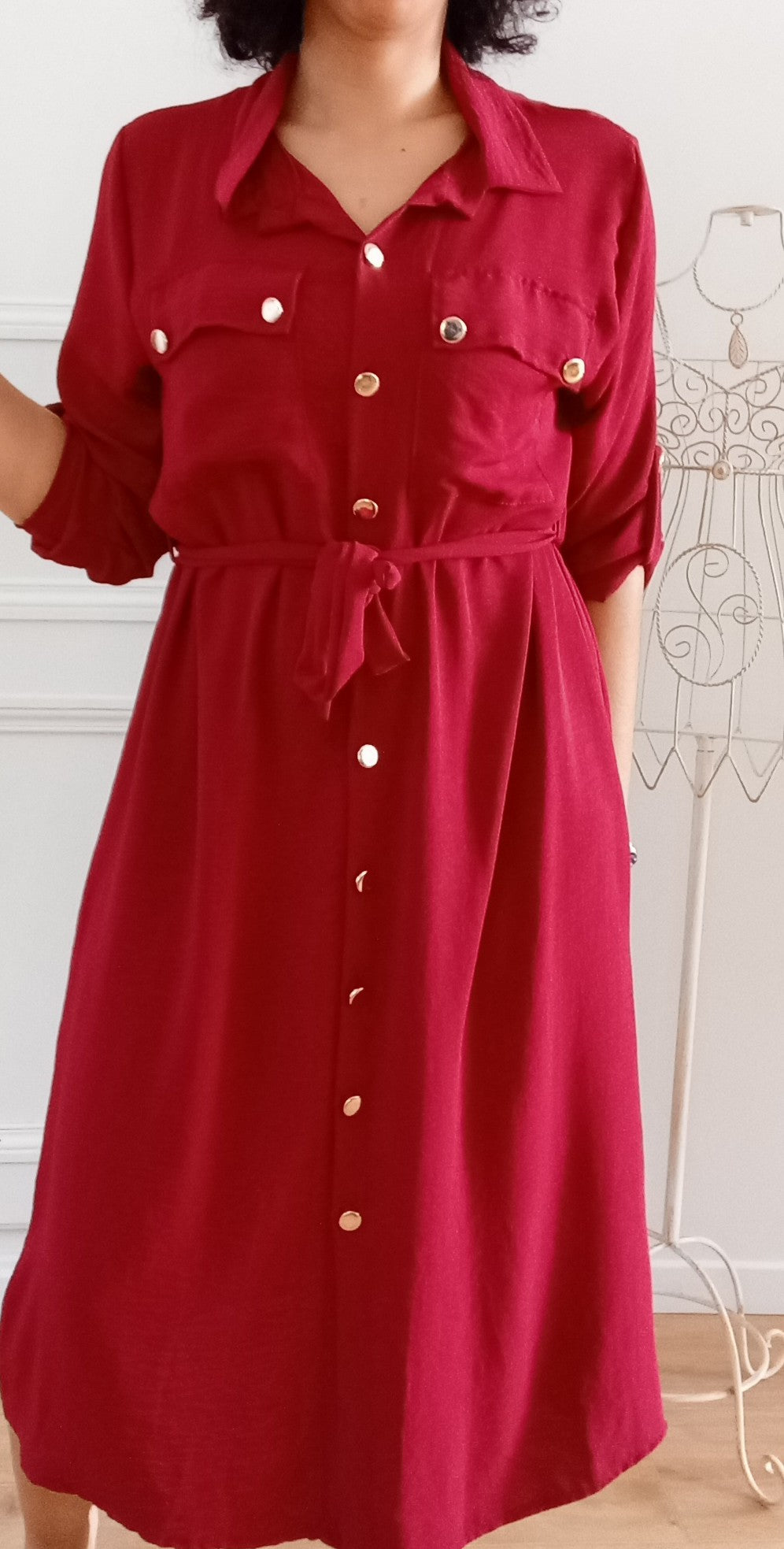 Robe longue Bordeau