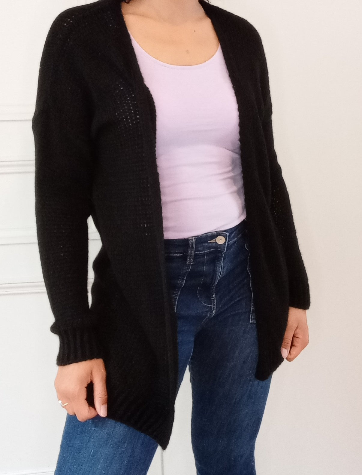 Gilet Maille Mi-long noir