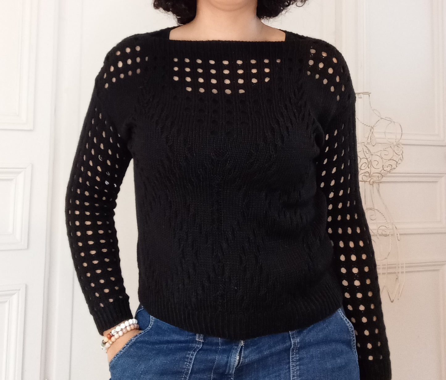 Pull Ajouré Noir