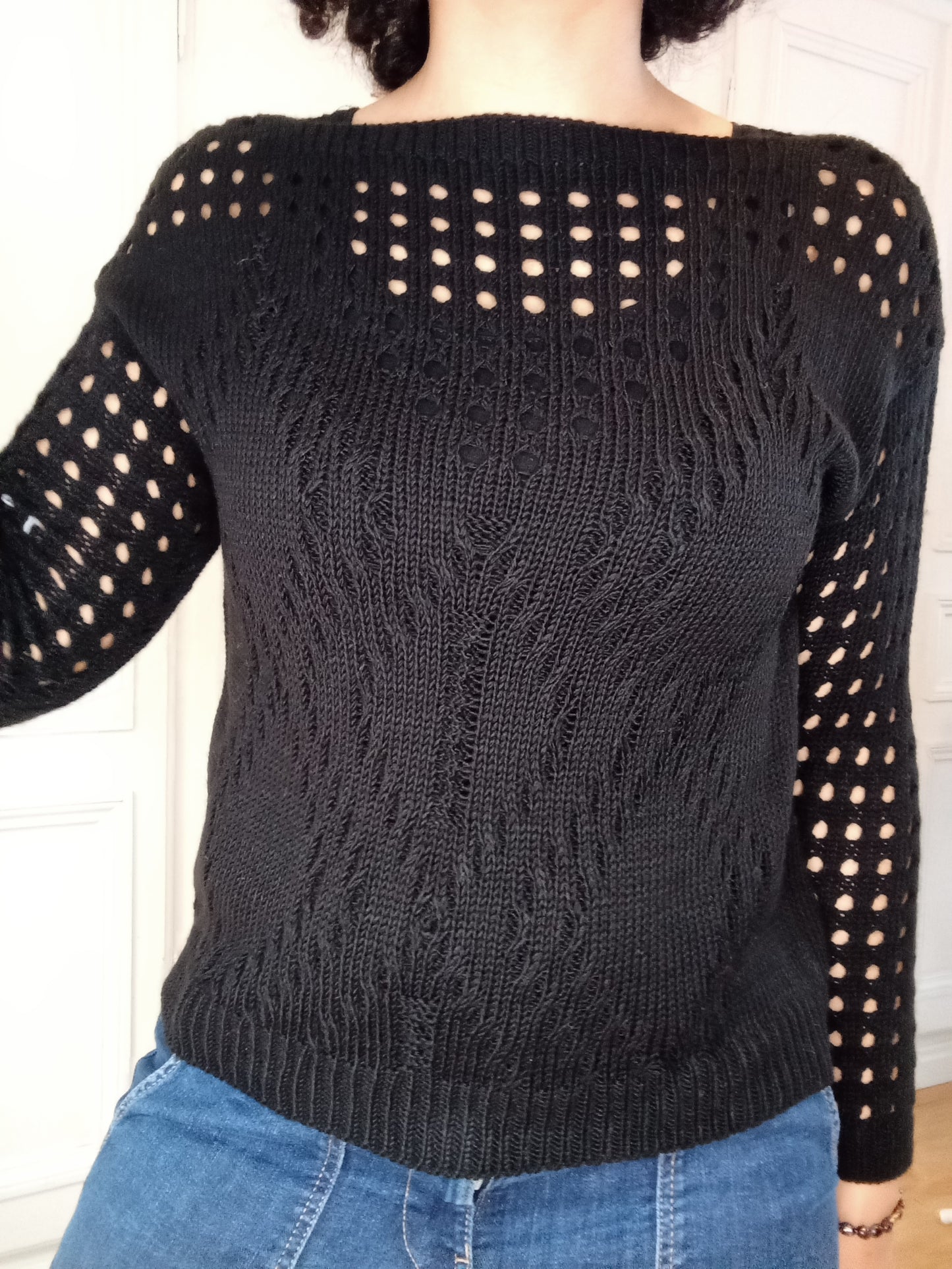 Pull Ajouré Noir