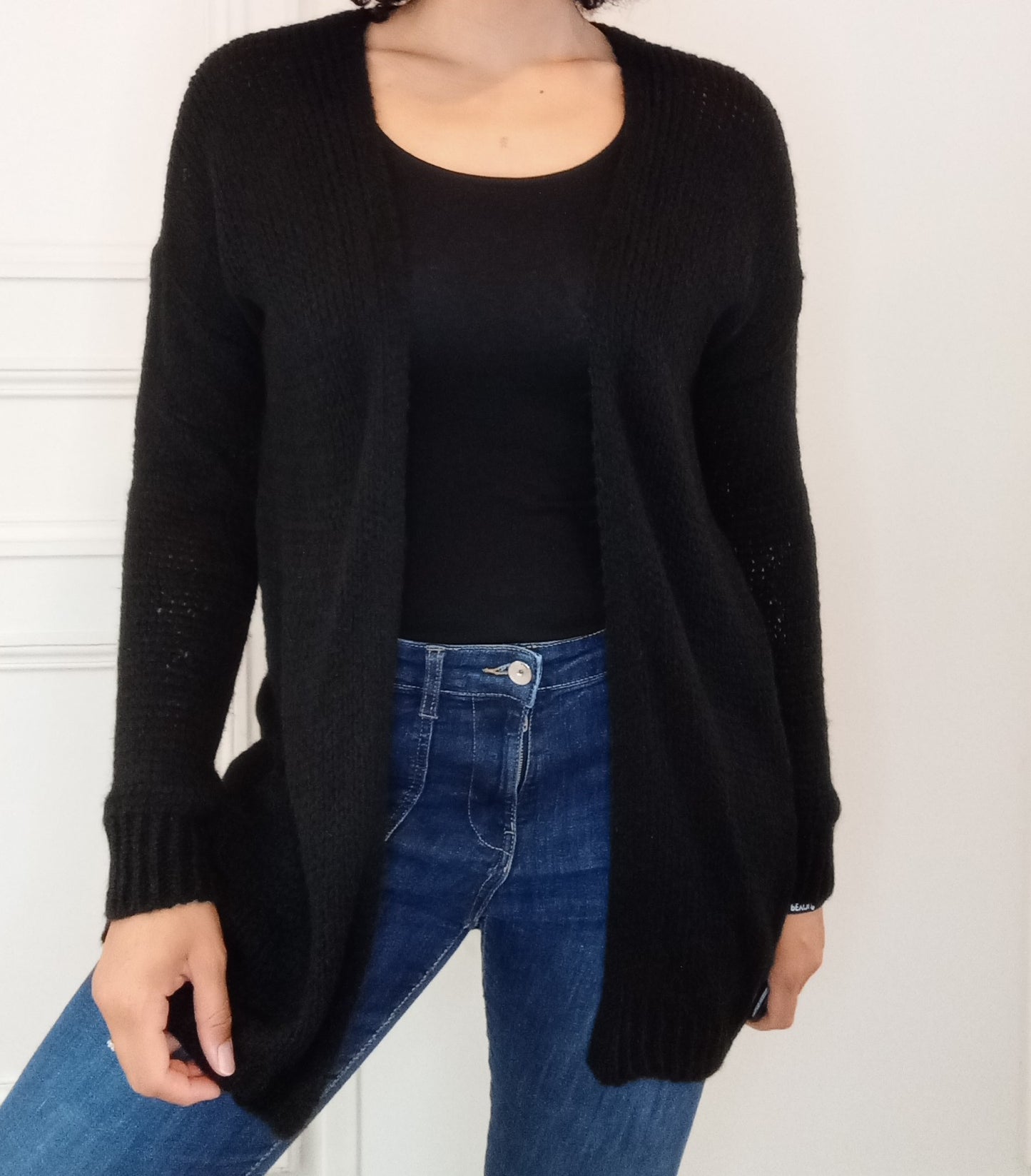 Gilet Maille Mi-long noir
