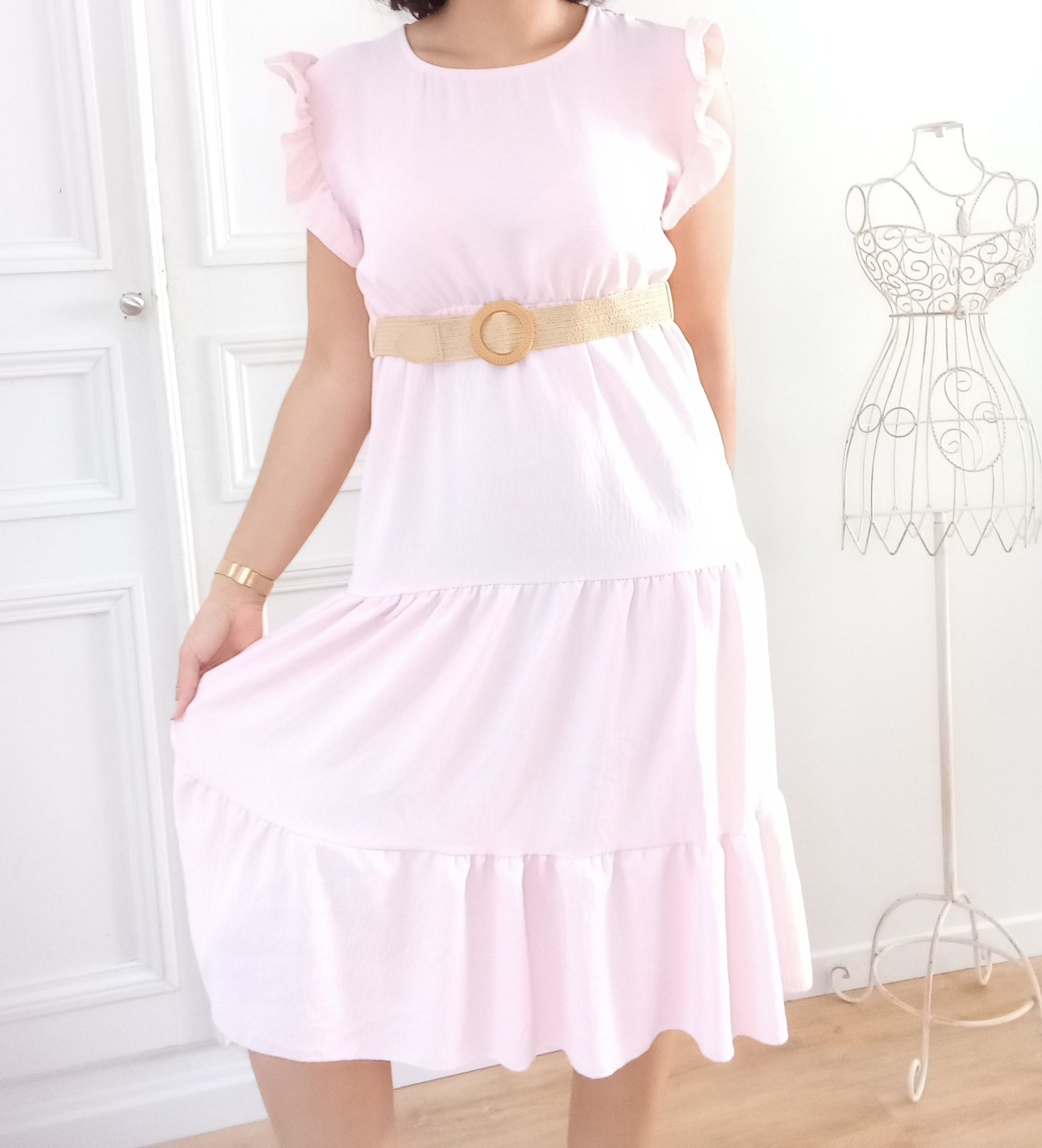 Robe d'été mi-longue + ceinture
