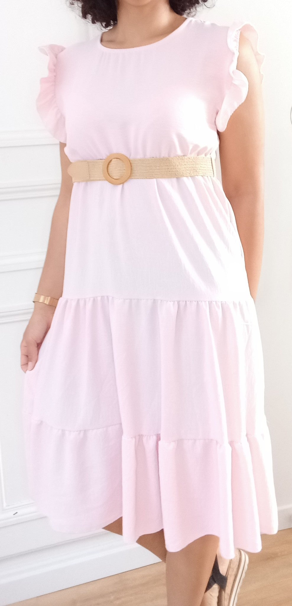 Robe d'été mi-longue + ceinture