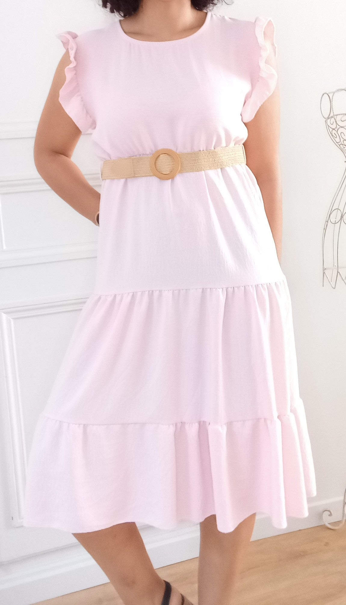 Robe d'été mi-longue + ceinture