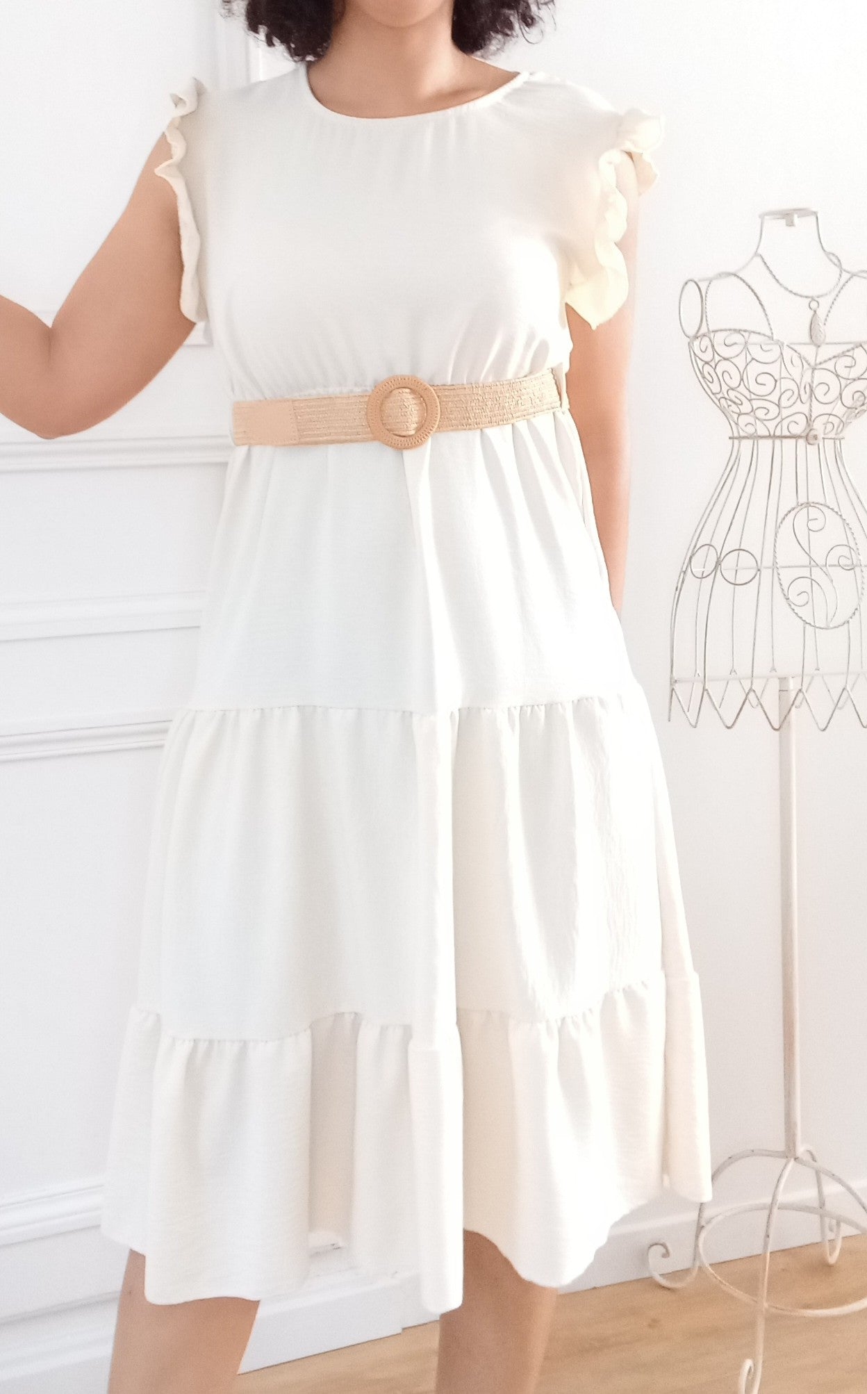 Robe d'été mi-longue + ceinture