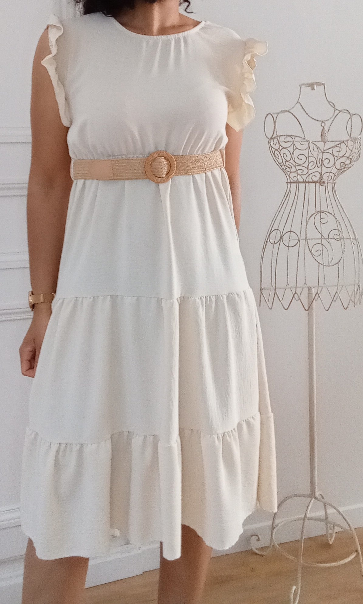 Robe d'été mi-longue + ceinture