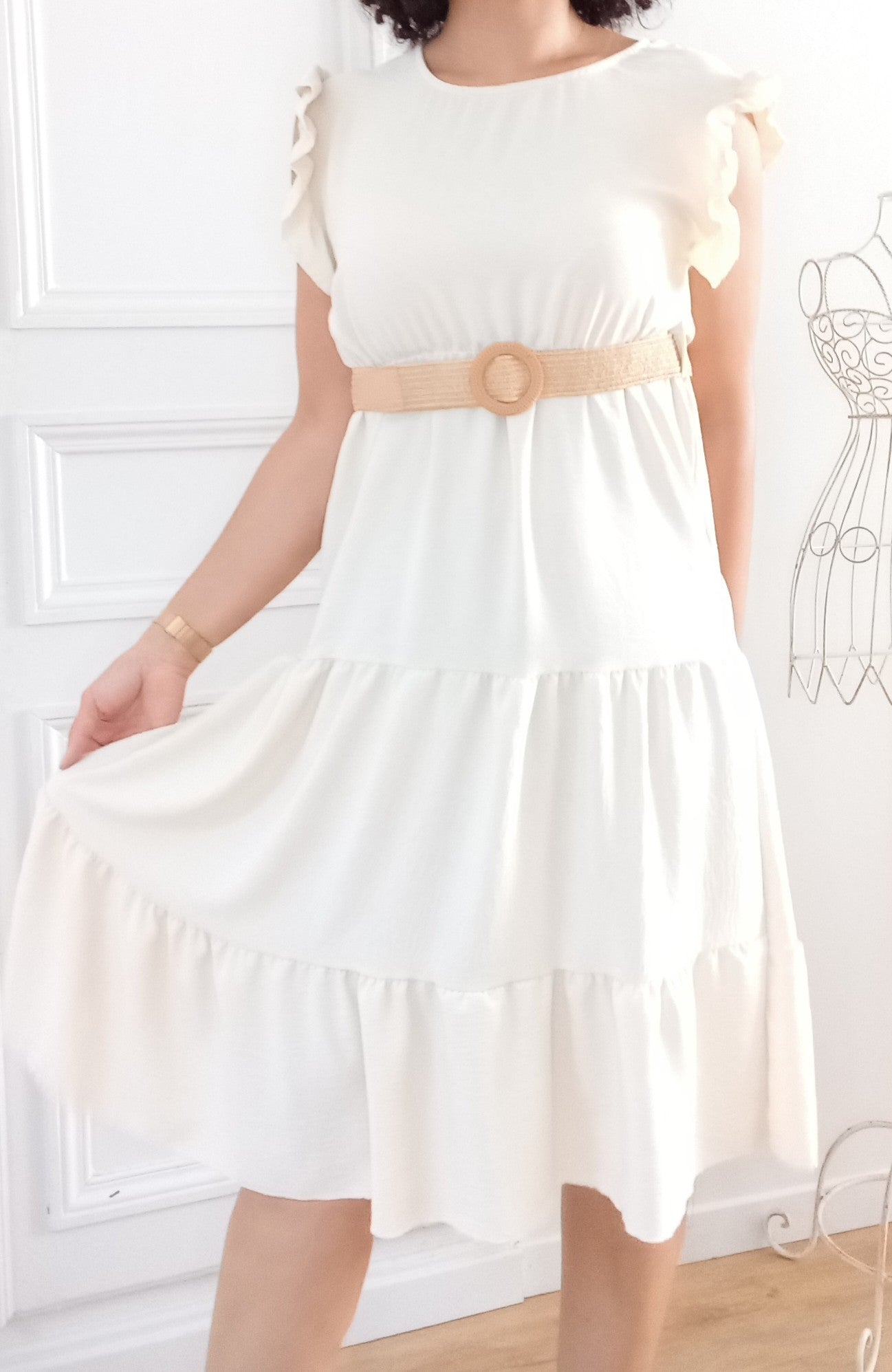 Robe d'été mi-longue + ceinture