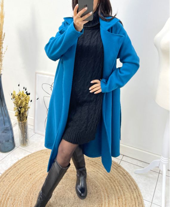 Manteau long Bleu Pétrole