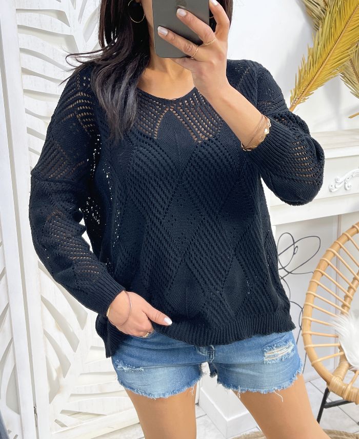 Pull tricot Noir